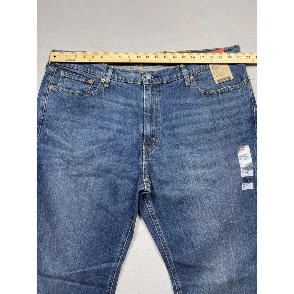 Levis 541 Athletic Taper Jeans Mens 44x29 Big & Tall Blue Stretch Denim New